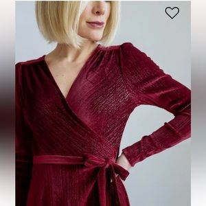Baltic Born Serena Shimmer Velvet Wrap Dress, NWT